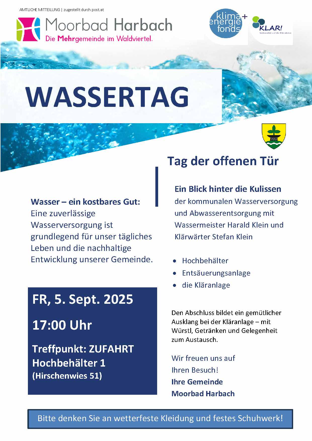 Read more about the article Einladung Wassertag Moorbad Harbach