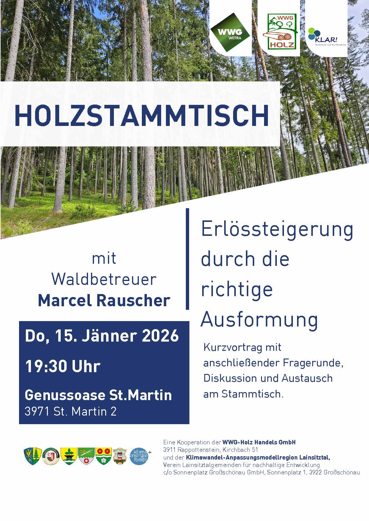 Read more about the article Einladung zum Holzstammtisch am 15.01.2026