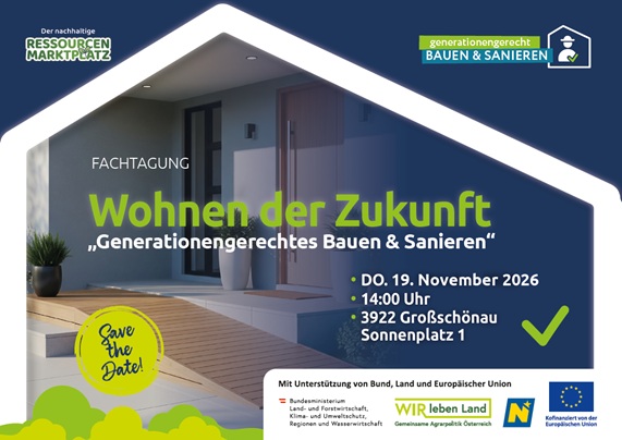 Read more about the article Wohnen der Zukunft – Fachtagung zu generationengerechtem Bauen & Sanieren