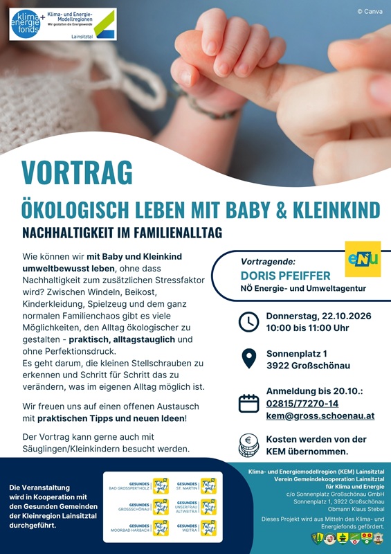Read more about the article Herzliche Einladung zum Vortrag Ökologisch ins Leben starten mit Baby & Kleinkind