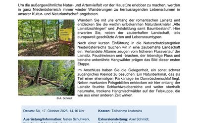 Herzliche Einladung zur Naturdenkmal-Exkursion in Weitra!